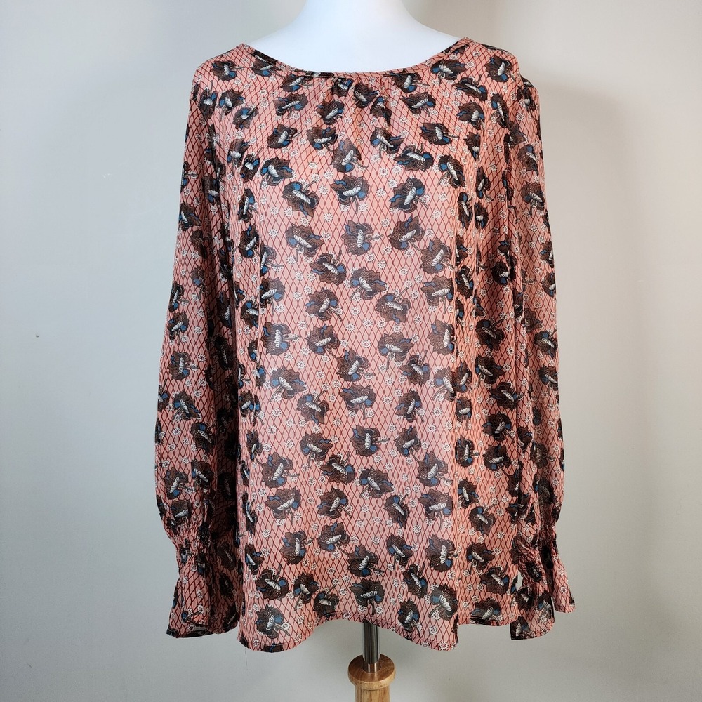 SOYACONCEPT Shirt Womens Medium Floral Thistle Blouse Denmark Fairy Cottagecore